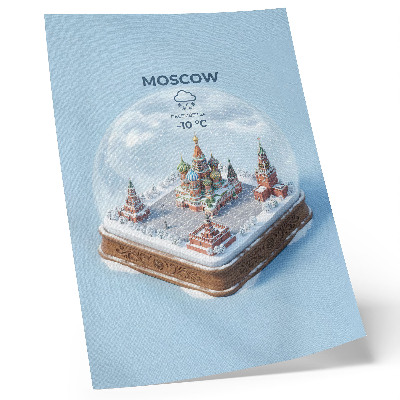 Kunstdruck leinwand Miniatur-Moskau in einer winterlichen Schneekugel