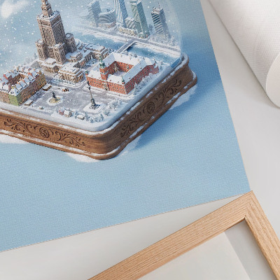 Poster Warschauer Winter-Glaskugel-Schneearchitektur