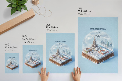 Poster Warschauer Winter-Glaskugel-Schneearchitektur
