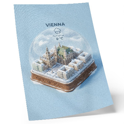 Kunstdruck leinwand Ein Miniaturpanorama von Wien in einer Glaskugel