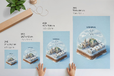 Kunstdruck leinwand Ein Miniaturpanorama von Wien in einer Glaskugel