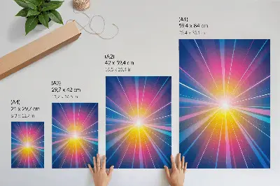 Energetische Farbstrahlen Brennpunkt Poster