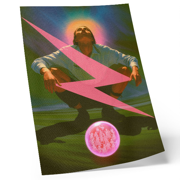 Wandposter Neonfarben und eine überraschende Figur