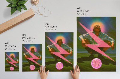 Wandposter Neonfarben und eine überraschende Figur