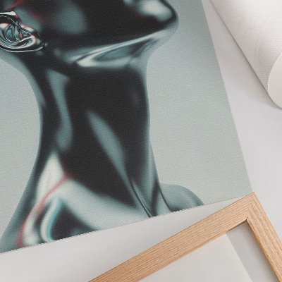 Wandposter Futuristische Skulptur, Modernität, Rot, Grau