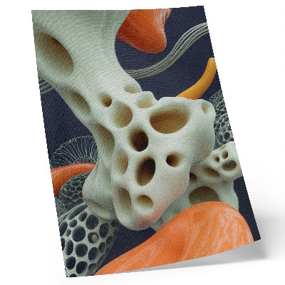 Poster Abstrakte Formen in Creme, Orange und Marineblau