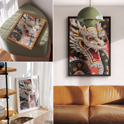 Poster Dekorativer Drache mit aufwendigen Details