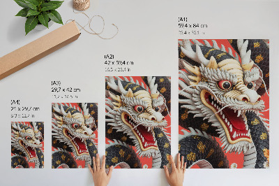 Poster Dekorativer Drache mit aufwendigen Details