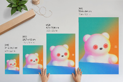 Wandposter Bunter Teddybär auf Farbverlaufshintergrund, moderner Stil