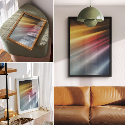 Wandposter Farbige Streifen von Gelb bis Marineblau