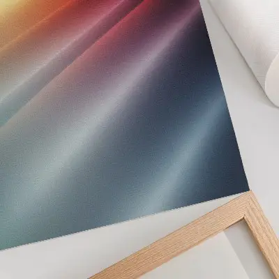 Wandposter mit farbigen Streifen von Gelb bis Marineblau