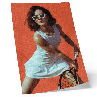 Wandposter Eine Figur in Bewegung vor einem lebendigen Hintergrund