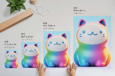 Poster Regenbogenkatze im modernen Farbverlauf