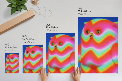 Wandposter Eine Figur mit intensiven Farben und einem fröhlichen Muster
