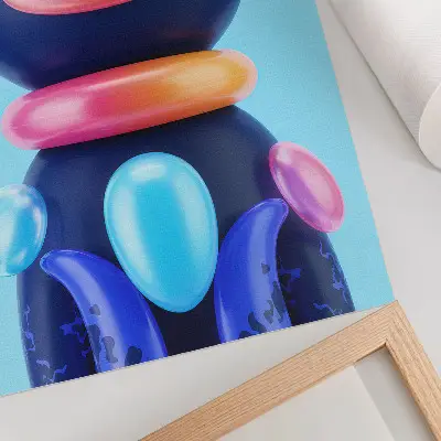 Poster entzückende Kreatur in futuristischer Atmosphäre mit leuchtenden Farben