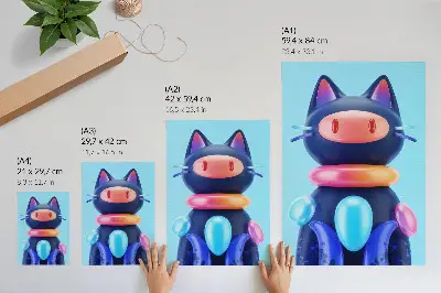 Poster entzückende Kreatur in futuristischer Atmosphäre mit leuchtenden Farben