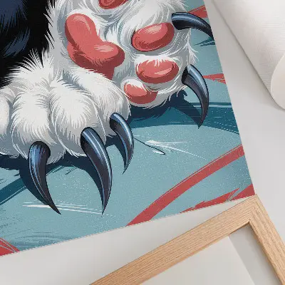 Kunstdruck auf Leinwand Katze mit Krallen in intensiven, leuchtenden Farben