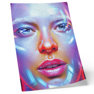 Wandposter Ein futuristisches Porträt voller energiegeladener Farben