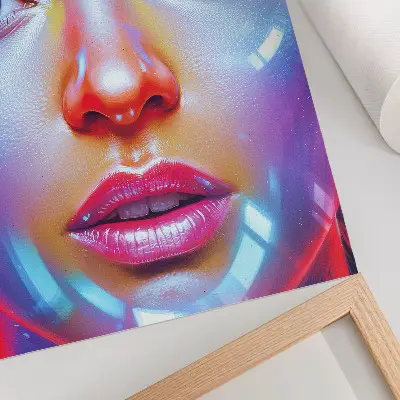 Wandposter ein futuristisches Porträt in energiegeladenen Farben