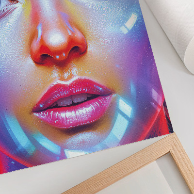 Wandposter Ein futuristisches Porträt voller energiegeladener Farben