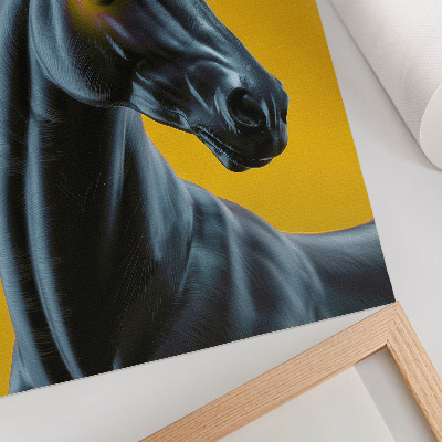 Kunstdruck leinwand Ein Einhorn auf gelbem Grund, magisch und geheimnisvoll.