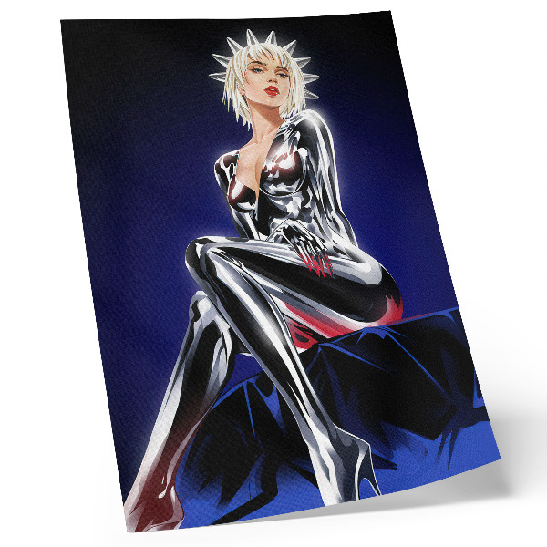 Wandposter Futuristische Figur, glänzende Elemente, intensive Farben