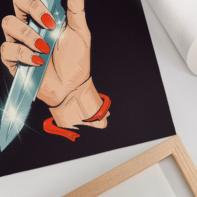 Poster Hand mit Dolch, blitzende Details