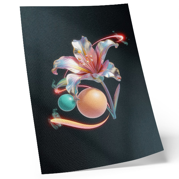 Wandposter Ein modernes, farbenfrohes Blumenmotiv