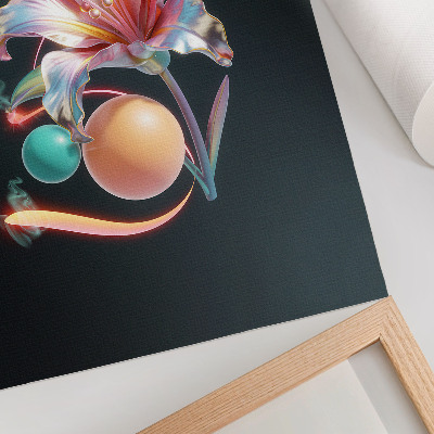 Wandposter Ein modernes, farbenfrohes Blumenmotiv