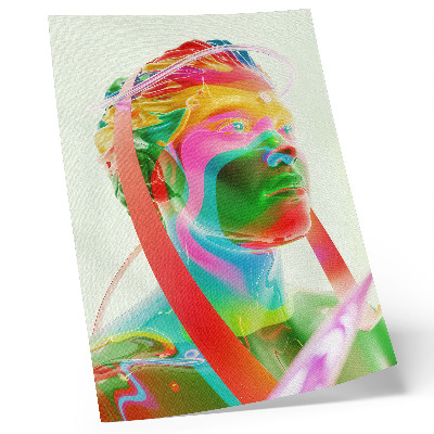 Wandposter Farbenfrohes futuristisches Charakterporträt