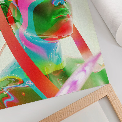 Wandposter Farbenfrohes futuristisches Charakterporträt