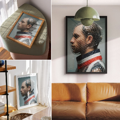 Wandposter Modernes Porträt mit Luftpolsterfolie