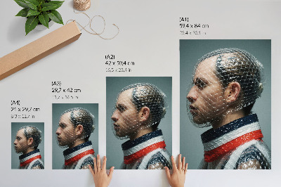 Wandposter Modernes Porträt mit Luftpolsterfolie