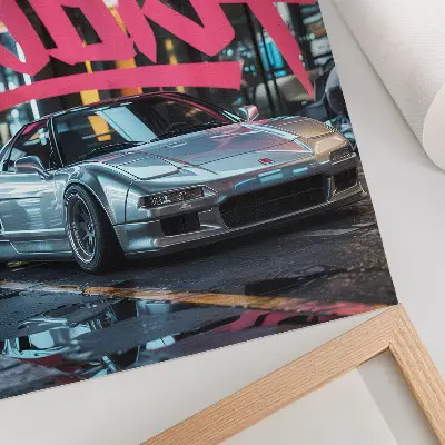 Kunstdruck auf Leinwand moderne Wanddekoration mit Sportwagen-Graffiti im Stadt-Stil