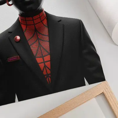 Wandposter mit futuristischem Design in Schwarz und Rot