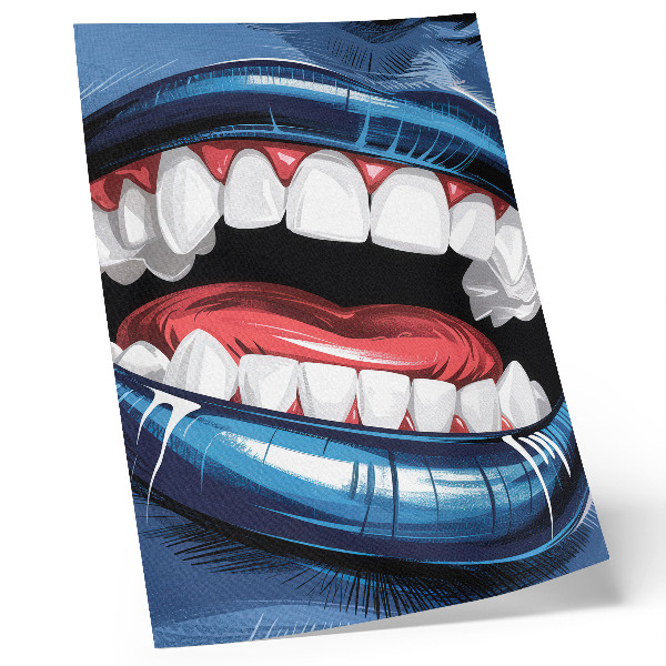 Kunstdruck leinwand Intensive Lippenfarben bilden einen dynamischen Kontrast zum Stil.