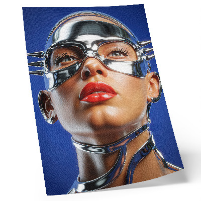 Poster Futuristische Figur, intensive Farben, Modernität
