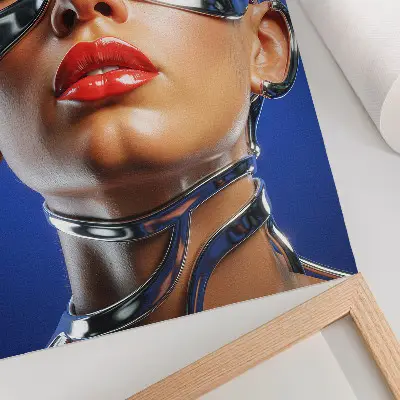 Poster futuristische Figur in intensiven Farben mit moderner Optik