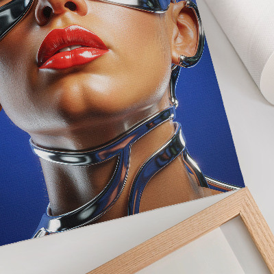 Poster Futuristische Figur, intensive Farben, Modernität