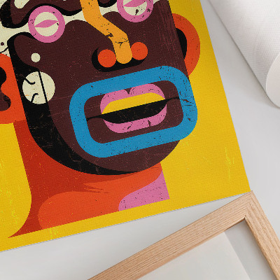 Poster Farbenfrohes Porträt, abstrakte Formen, intensive Farben