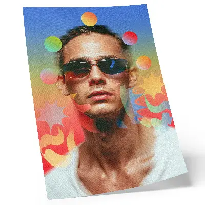 Poster saftige Palette abstrakter Formen als dynamisches Porträt