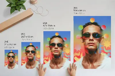 Poster saftige Palette abstrakter Formen als dynamisches Porträt