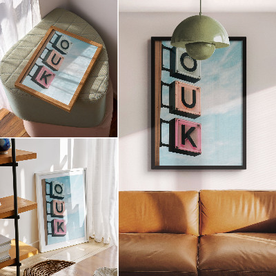 Wandposter Neonbuchstaben, Pastellfarben, Modernität