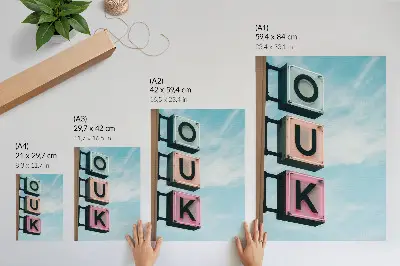 Wandposter Neonbuchstaben in Pastellfarben für eine moderne Gestaltung
