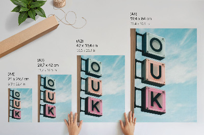 Wandposter Neonbuchstaben, Pastellfarben, Modernität