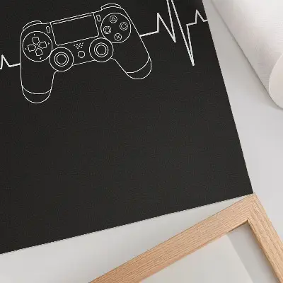 Poster minimalistisches Gaming-Design mit schwarz-weißem Herz