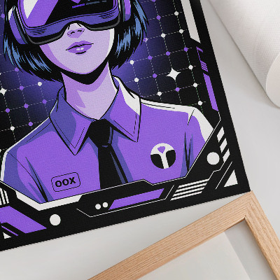 Wandposter Zukunftstechnologie Lila Dynamisches Design