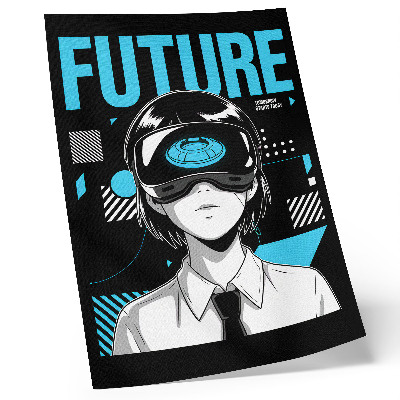 Poster Eine moderne Figur in VR-Brille
