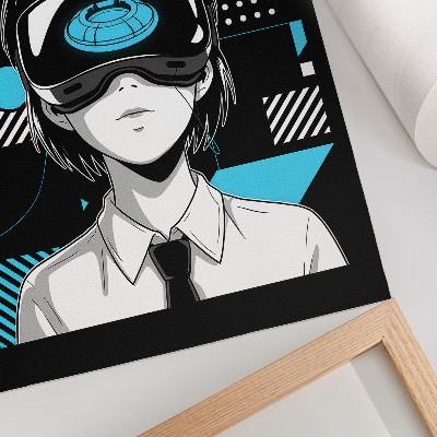 Poster Eine moderne Figur in VR-Brille
