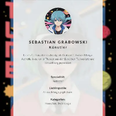 Poster eine moderne Figur mit VR-Brille
